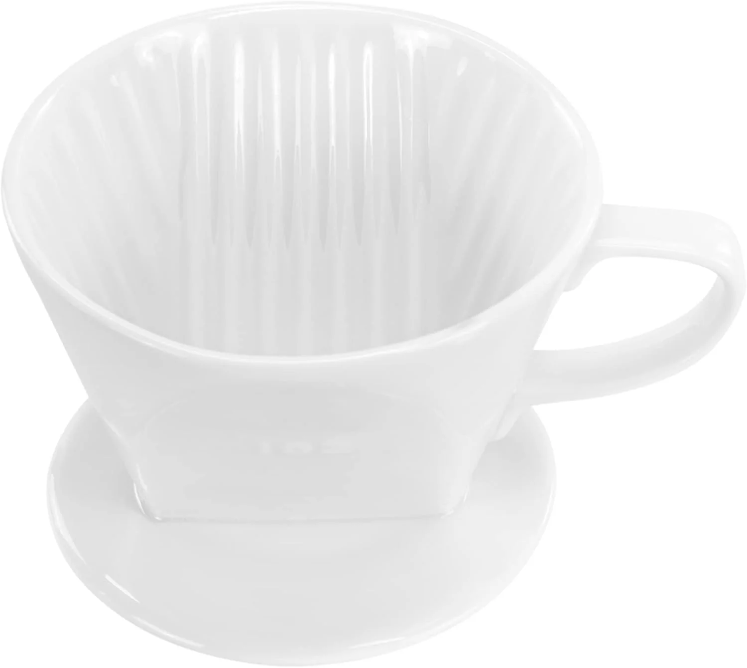 Minimalist Pour Over Ceramic - Coffee Dripper with 3 Holes Flat Bottom Porcelain Slow Filter Cone for Travel Camping Office Home Coffee Maker Brew Expertly Made