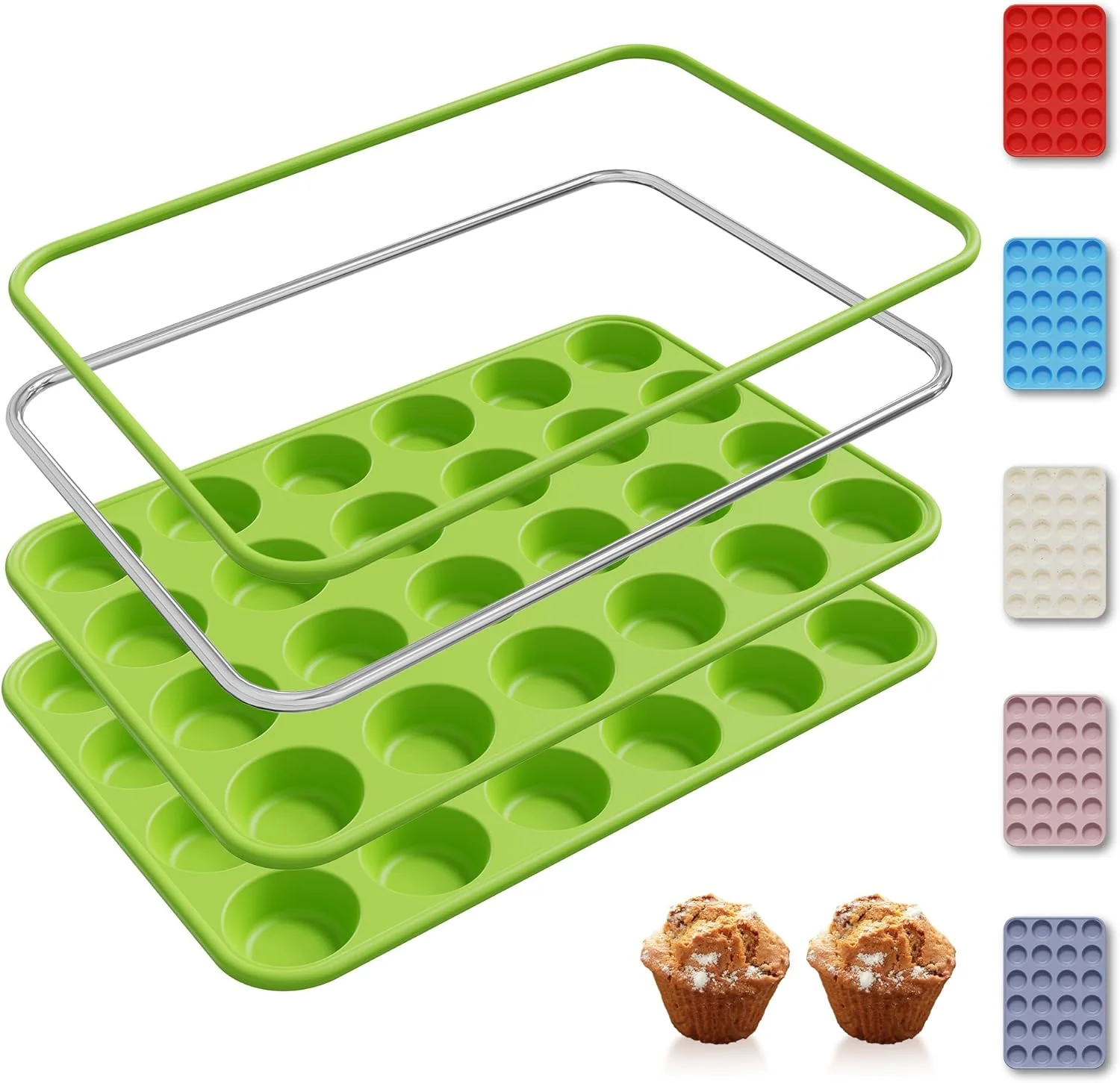 Premium 2 Pack 24 Cups Silicone Mini Muffin Pan with Metal Reinforced Frame Silicone Molds Parents Stepdad Pawpaw Who Want Nothing Everything Future Groom Bride Law Christmas Xmas Happy Birthday Gifts I Verified