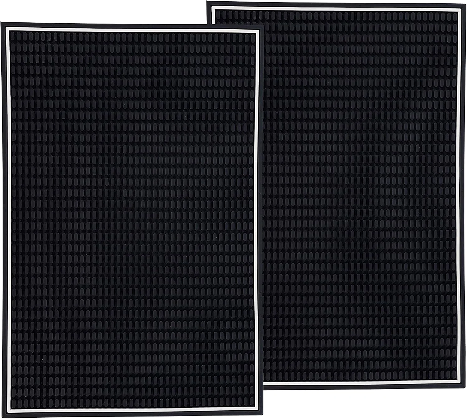 Top-Quality Highball amp Chaser Premium Bar Mat 18in x 12in 1cm Thick Durable and Stylish Service Bar Mat for Spills Coffee Bars Restaurants and Counter Top Dish Drying Mat Glass Drying Mat 2 Pack Black Comfortable