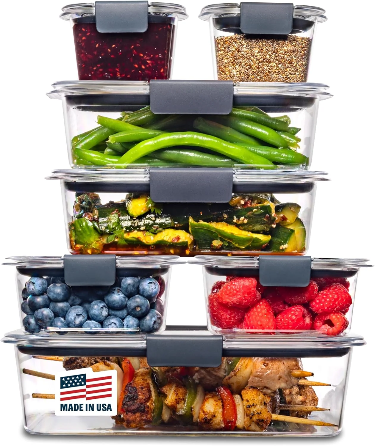 Selected Rubbermaid Brilliance Food Storage Containers 14 Piece Plastic Containers with Lids BPA- Leak Proof Clear Specialty
