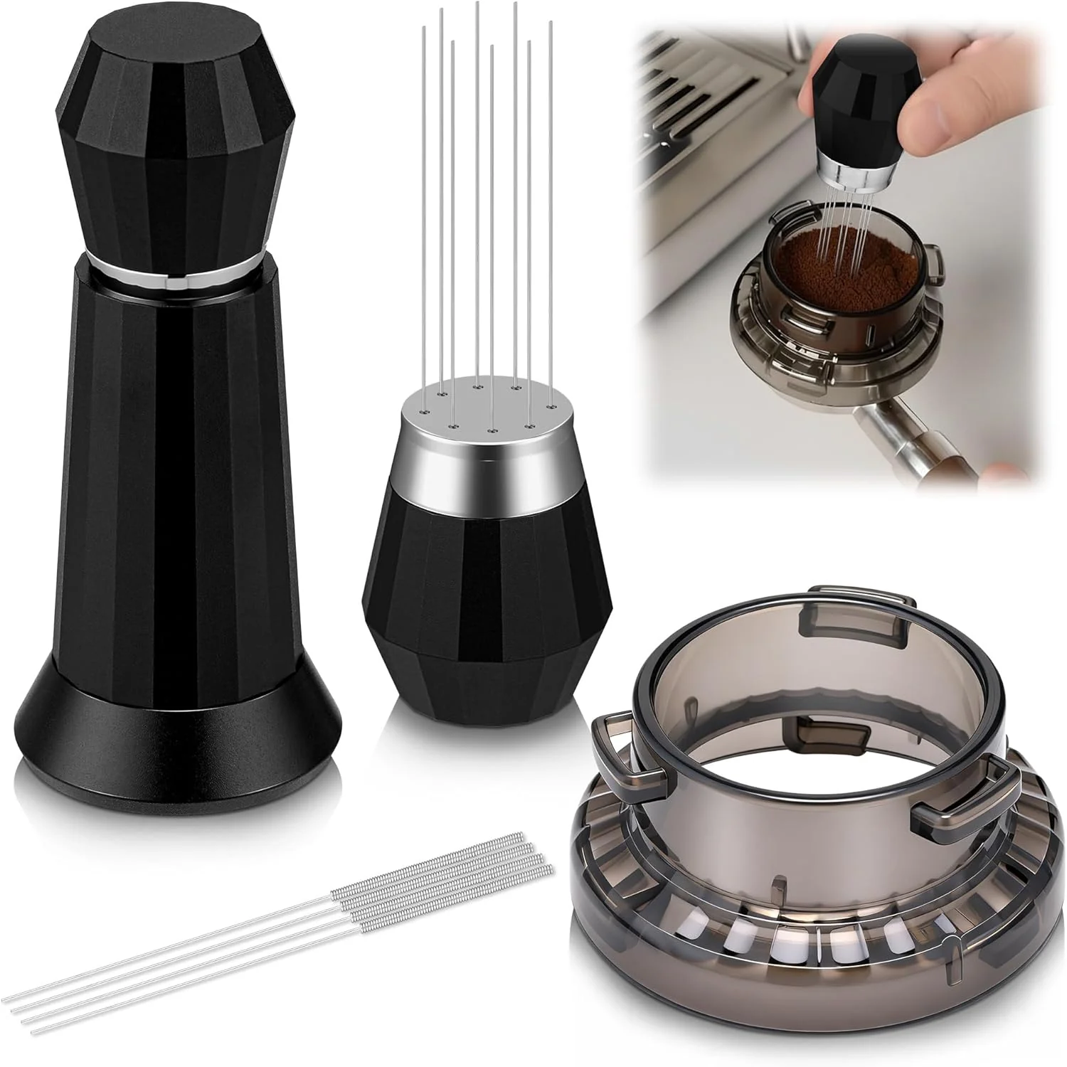 Elegant Feekoon Espresso Accessories Kit WDT Espresso Distribution Tool 54mm Dosing Funnel Compatible with Breville Barista and Bambino Machine Lightweight