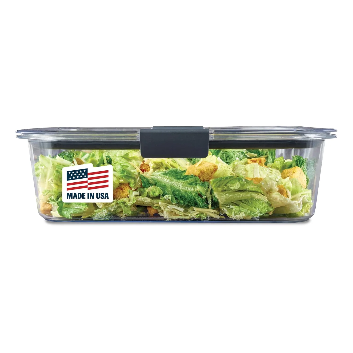 Clean Rubbermaid Brilliance Large Food Storage Container 9.6 Cup BPA- Leak-Proof Clear Safe