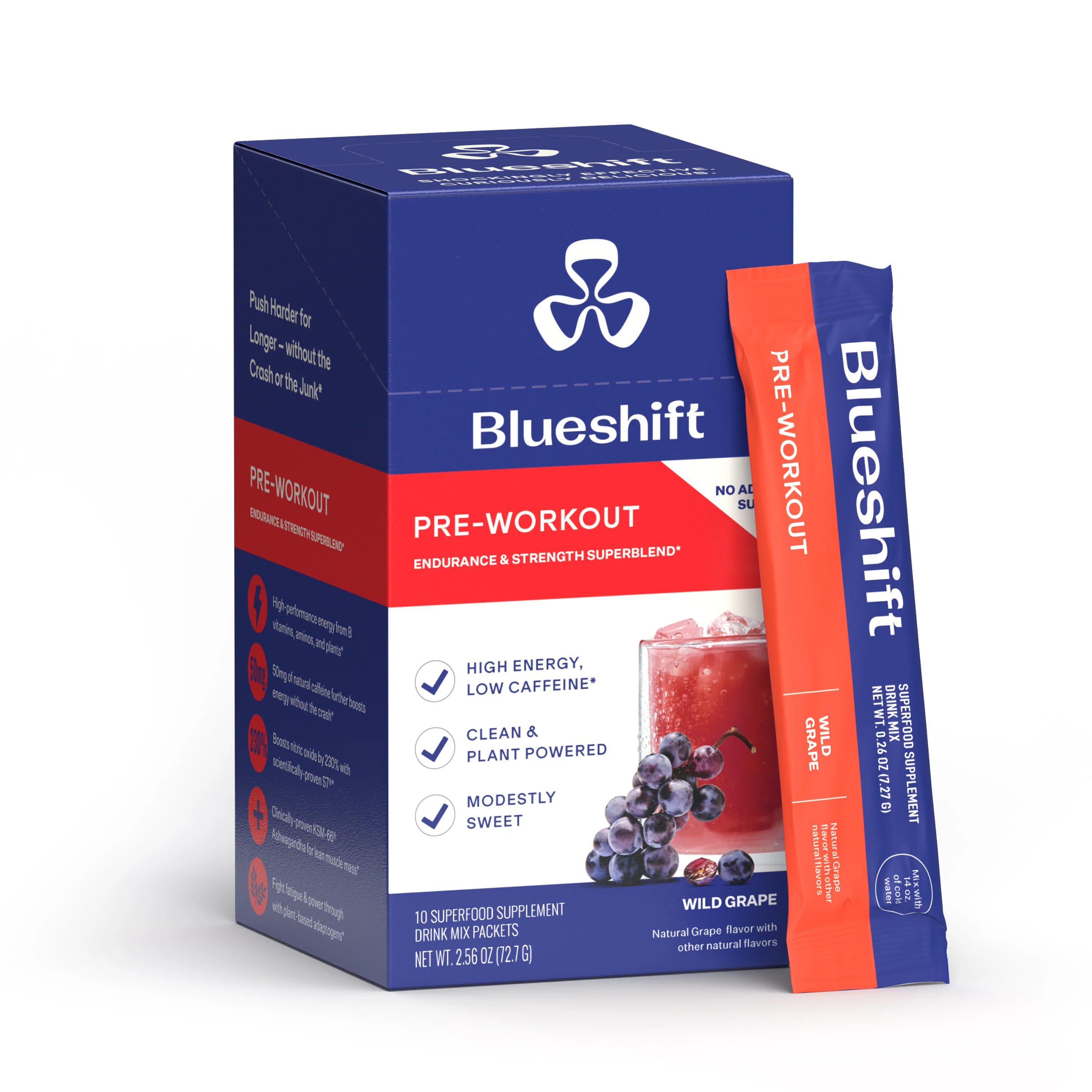 Responsible Blueshift Nutrition Pre-Workout Drink Mix Powder Packets Durable