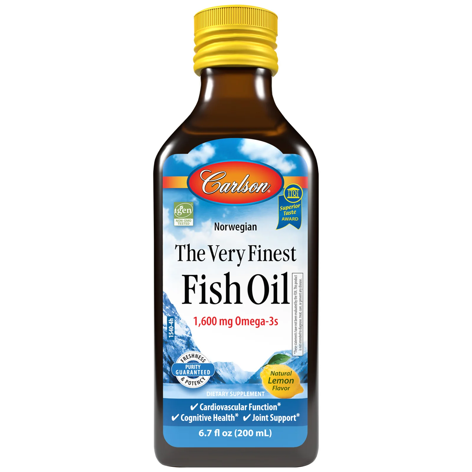 High-Grade Carlson Labs The Very Finest Fish Oil® Liquid – Heart Brain Support Safe