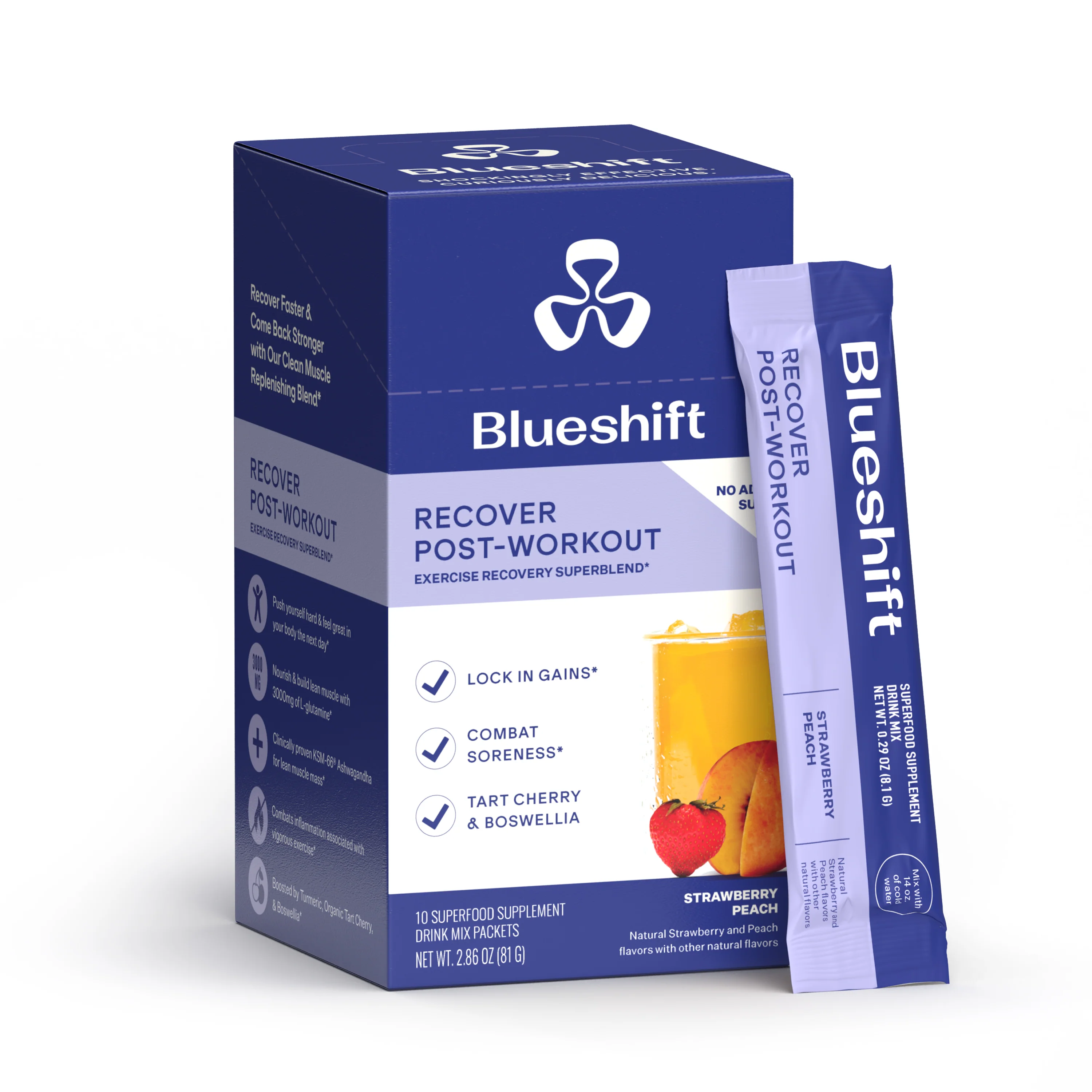 Efficient Blueshift Nutrition Recover Post-Workout Drink Mix Powder Packets Verified