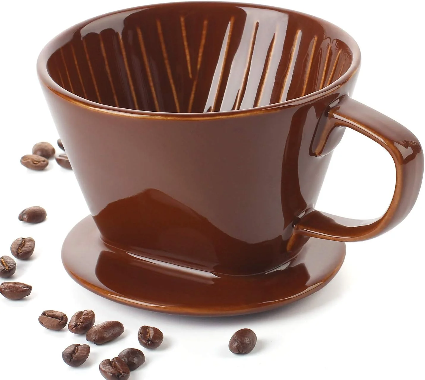 Natural Dowan Pour Over Coffee Dripper Non Electric Pour Over Coffee Maker Porcelain Slow Brewing Accessories for Home Cafe Restaurants Artisan