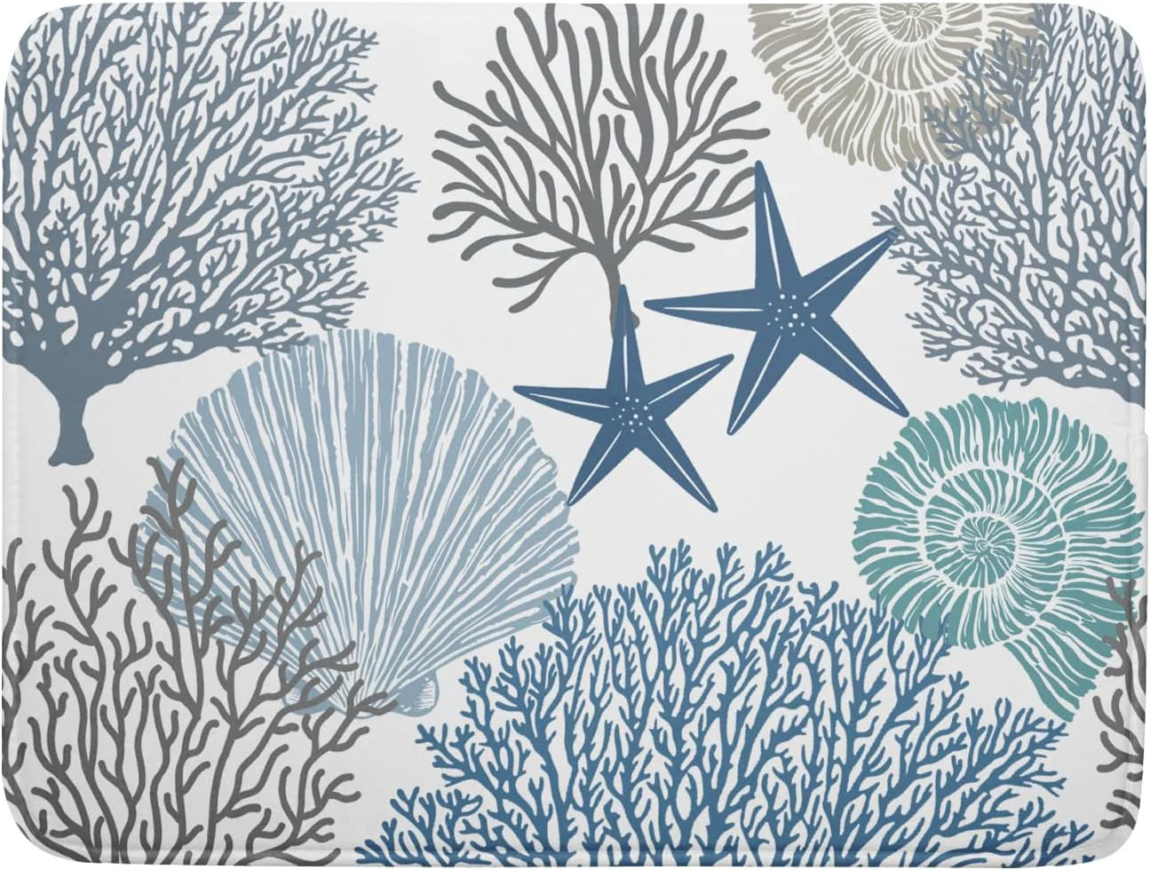 First-Class Blue Coral Dish Drying Mat 18x24 - Absorbent Kitchen Crafted