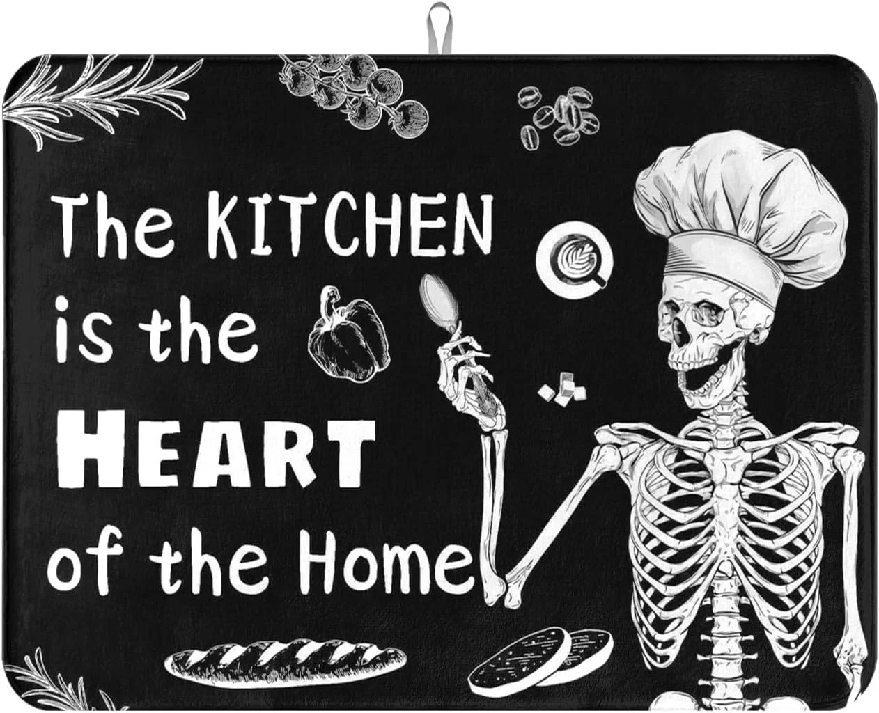 User-Friendly Halloween Skeleton Dish Drying Mat 18 X 24 Inch The Kitchen Is The Heart Of The Home For Kitchen Counter Reversible Dish Drying Pad Water Absorbing Recyclable