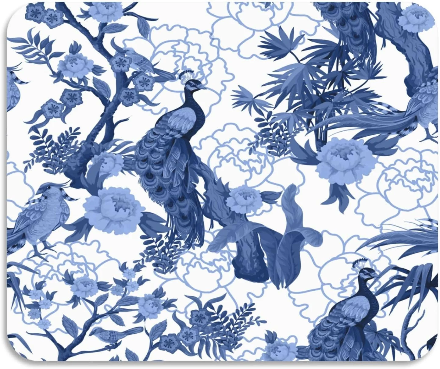 User-Friendly Blue Peacocks Birds Dish Drying Mat for Kitchen Counter 23.6 x19.7 Coffee Bar Super Absorbent Dish Drying Pad with Non-slip Rubber Backed Top-Quality
