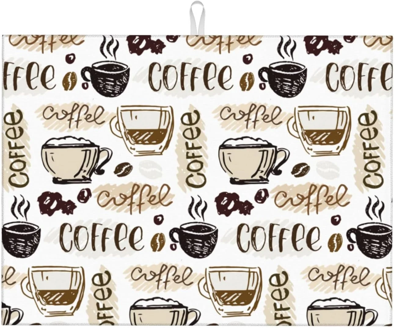 Fashionable Coffee Dish Drying Mat 18 x 24 Inch Coffee Drying Mat Absorbent Reversible Microfiber Coffee Kitchen Mat Dish Rack Pad Dish Drainer Mat Brown Coffee High-Grade