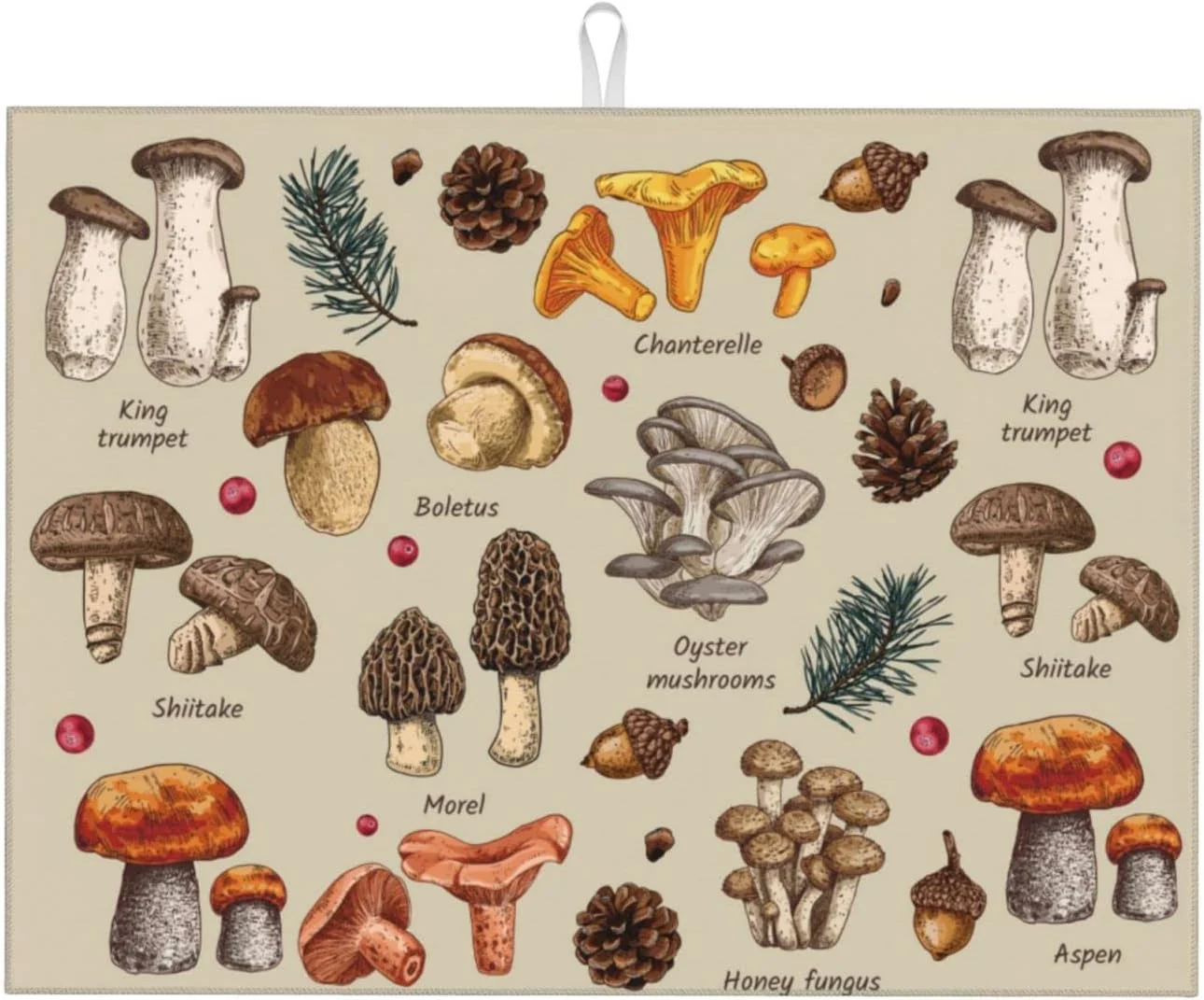 Smart Mushroom Dish Drying Mats For Kitchen Counter XL Microfiber Kitchen Drying Mat Large Draining Pad Absorbent Quick Drying Dish Mat 18x24 Inch Trusted