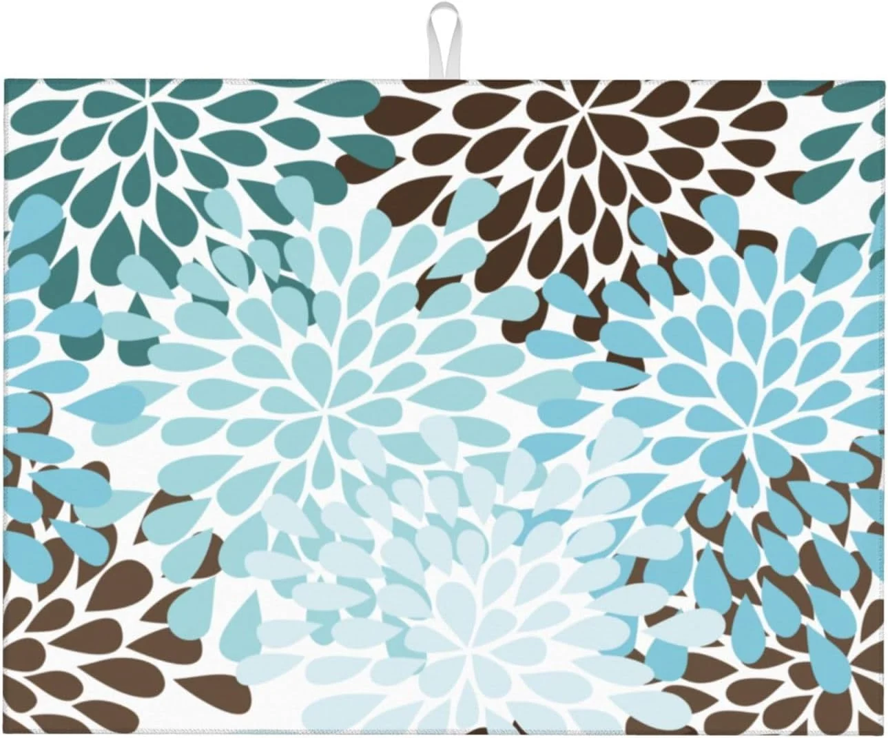 Reliable Blue Gray Dahlia Flowers Dish Drying Mat 18x24 inch for Kitchen Spring Floral Dishes Pad Dish Drainer Rack Mats Absorbent Fast Dry Kitchen Accessories Pure