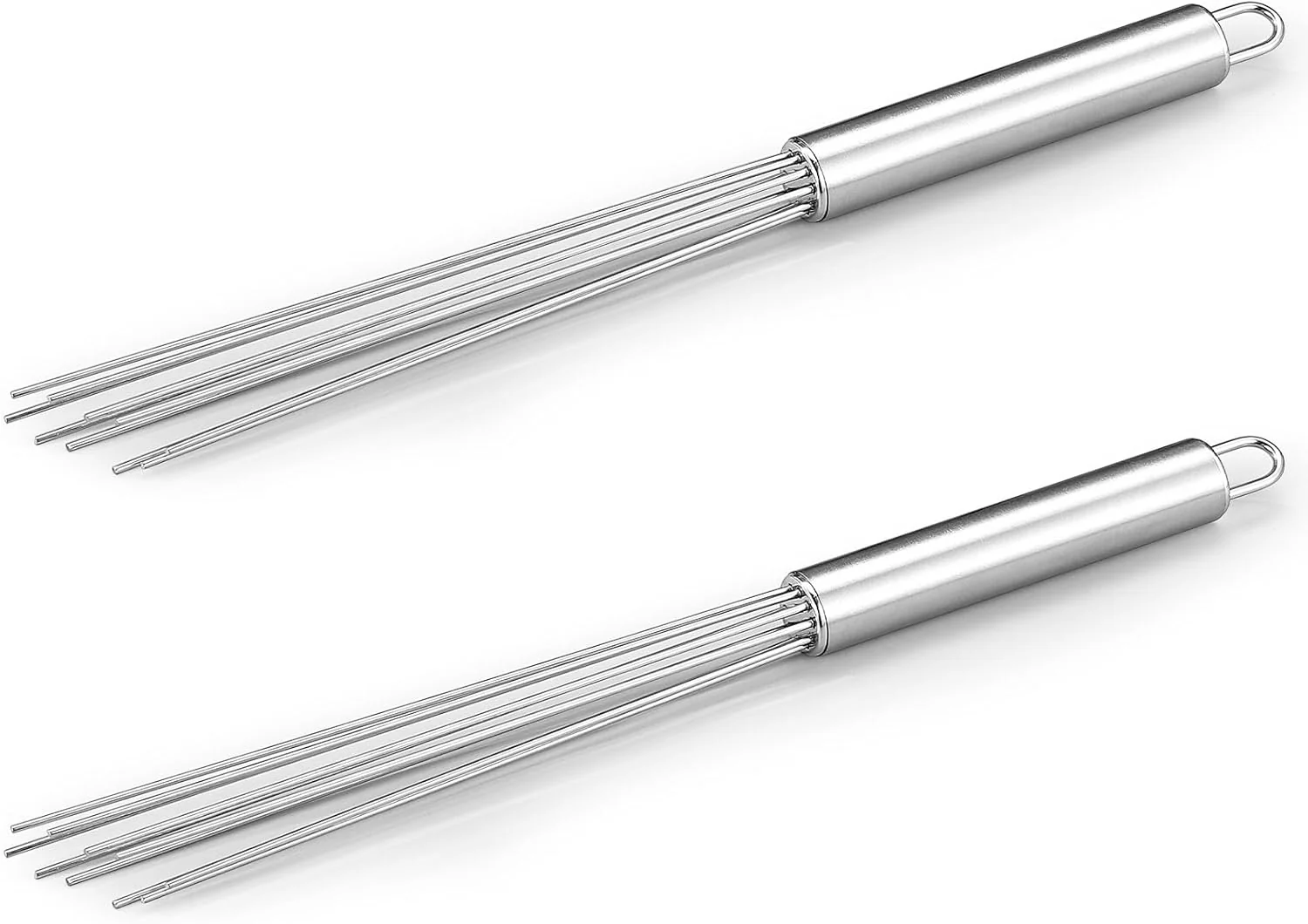 World-Class Baderke 2 Pcs Barista Whisk Tool 11.5 Inch Long Handle 10 Needles Stirrer Relaxed
