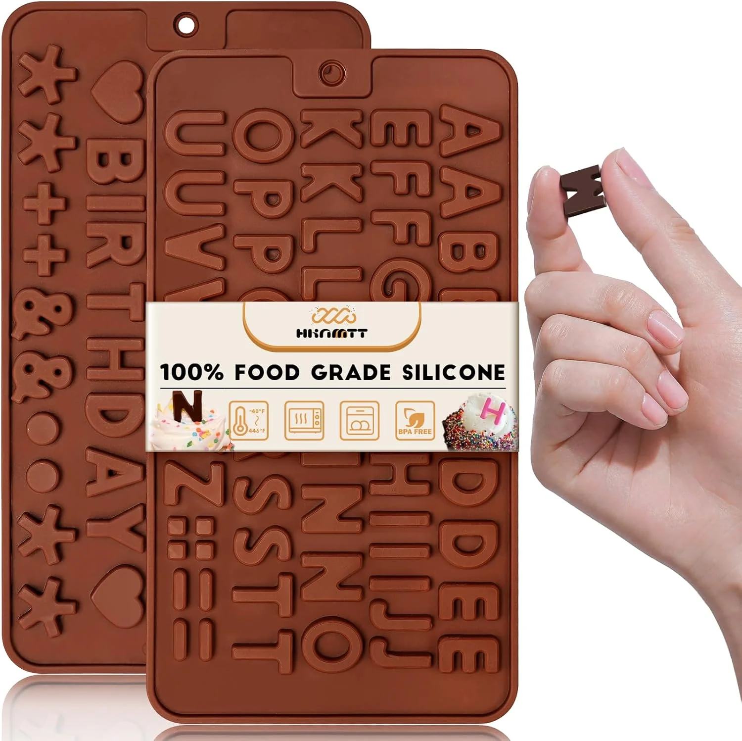 Optimized Hknmtt Letter Molds Silicone for Chocolate 2PCS Small Mini Size for Alphabet Decorating Birthday Cake Strawberries Lollipop Fondant Selected