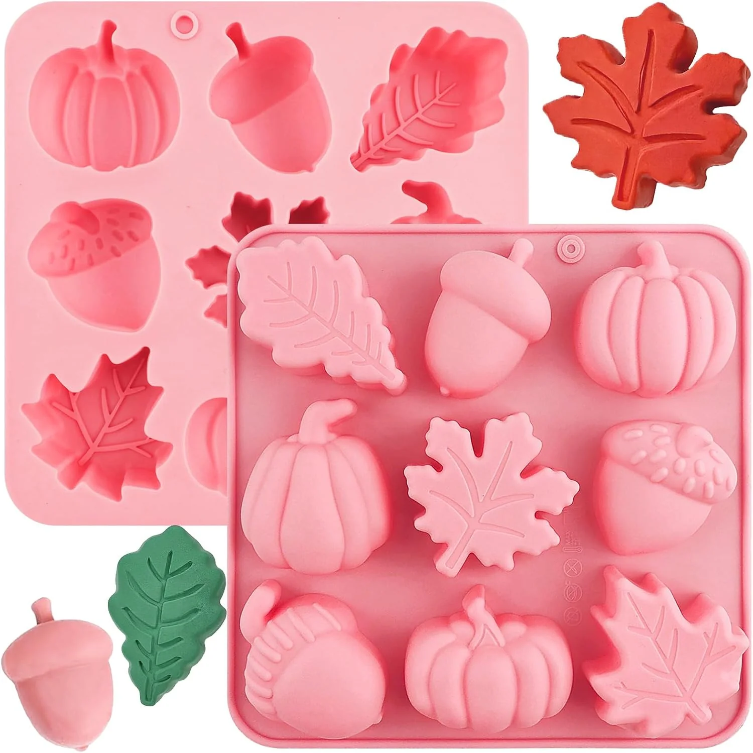 Easy-to-Use Thanksgiving Fall Silicone Molds Pumpkin Cake Mold Maple Leaf Silicone Mold 2Pcs Halloween Pumpkin Chocolate Molds Autumn Leaves Cake Pan Baking Tray Mold for Thanksgiving Halloween Cake Cupcake Decor Sophisticated