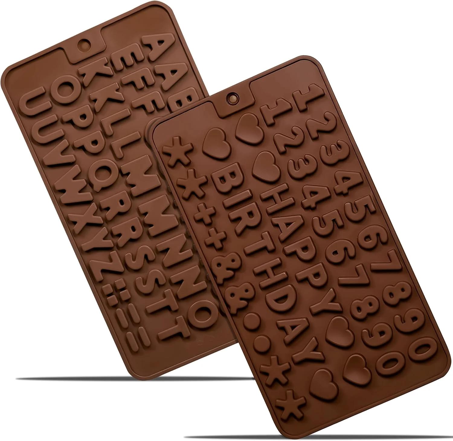 Fashionable Anaeat Silicone Letter and Number Chocolate Molds 2 Pack Alphabets Numbers Candy Baking Mold with Happy Birthday Cake Decorations Symbols Dependable