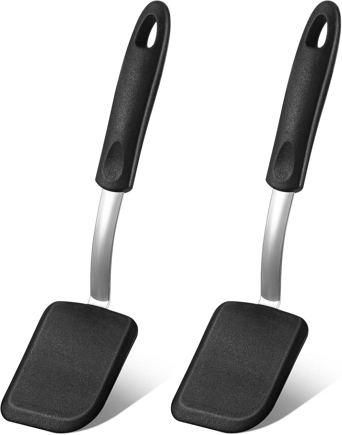 Smooth Silicone Cookie Spatula Turner 2 Pack Mini Brownie Spatula Flexible Kitchen Small Silicone Turner for Nonstick Cookware Heat Resistant No Scratch Fine Crafted
