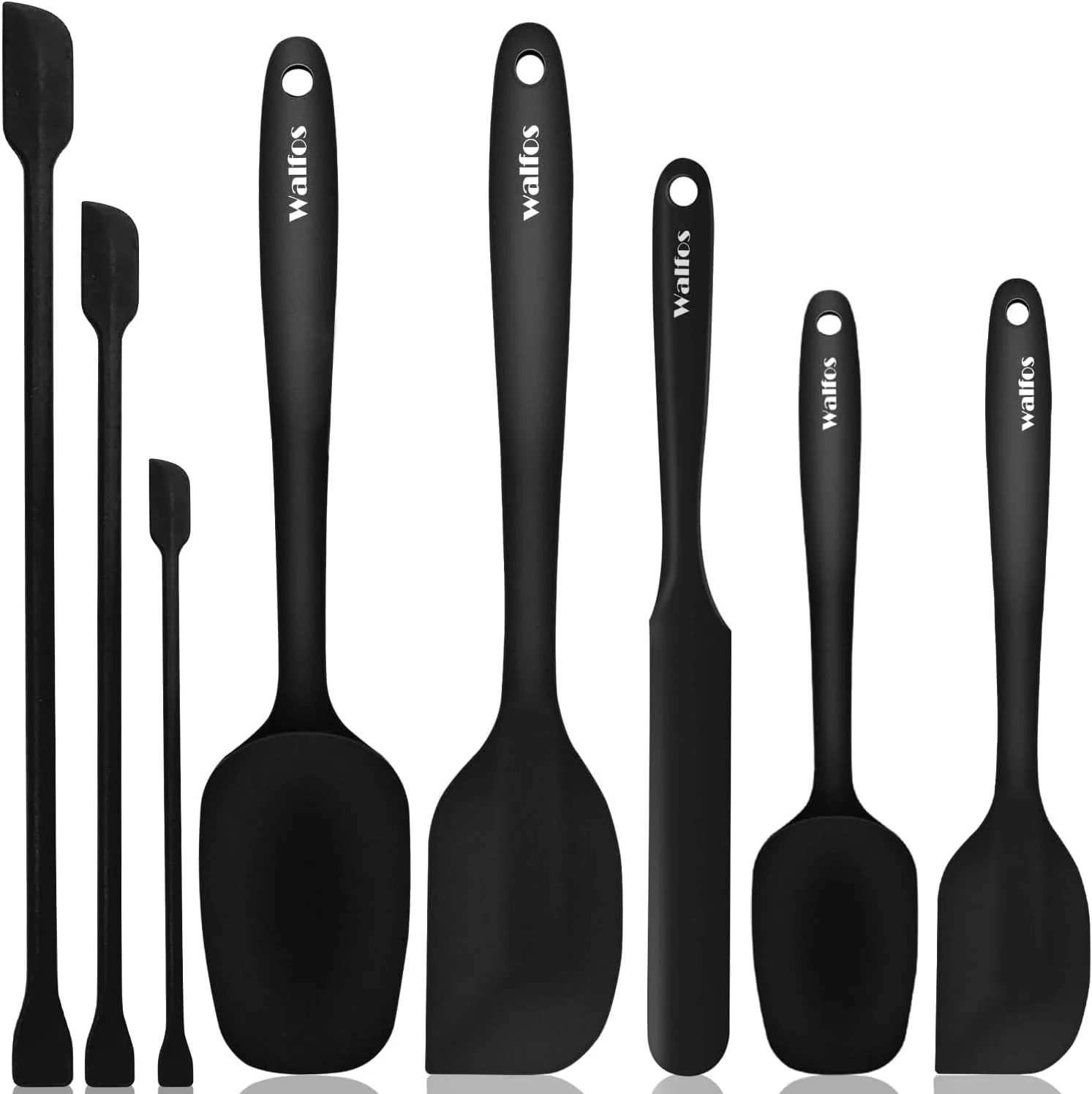 Excellent Walfos Silicone Spatula Set of 8 600°F）- Heat Resistant Kitchen Silicone Scraper Spatulas Mini Spatulas One-Piece Seamless Design Carefully Designed