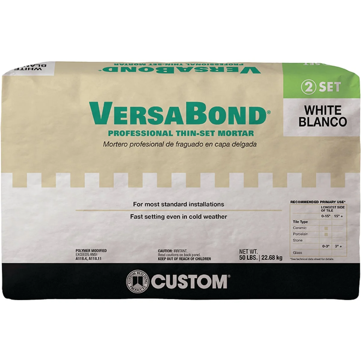 Trendy Custom Building Products VersaBond 50 Lb. White Fortified Thin-Set Mortar Trusted