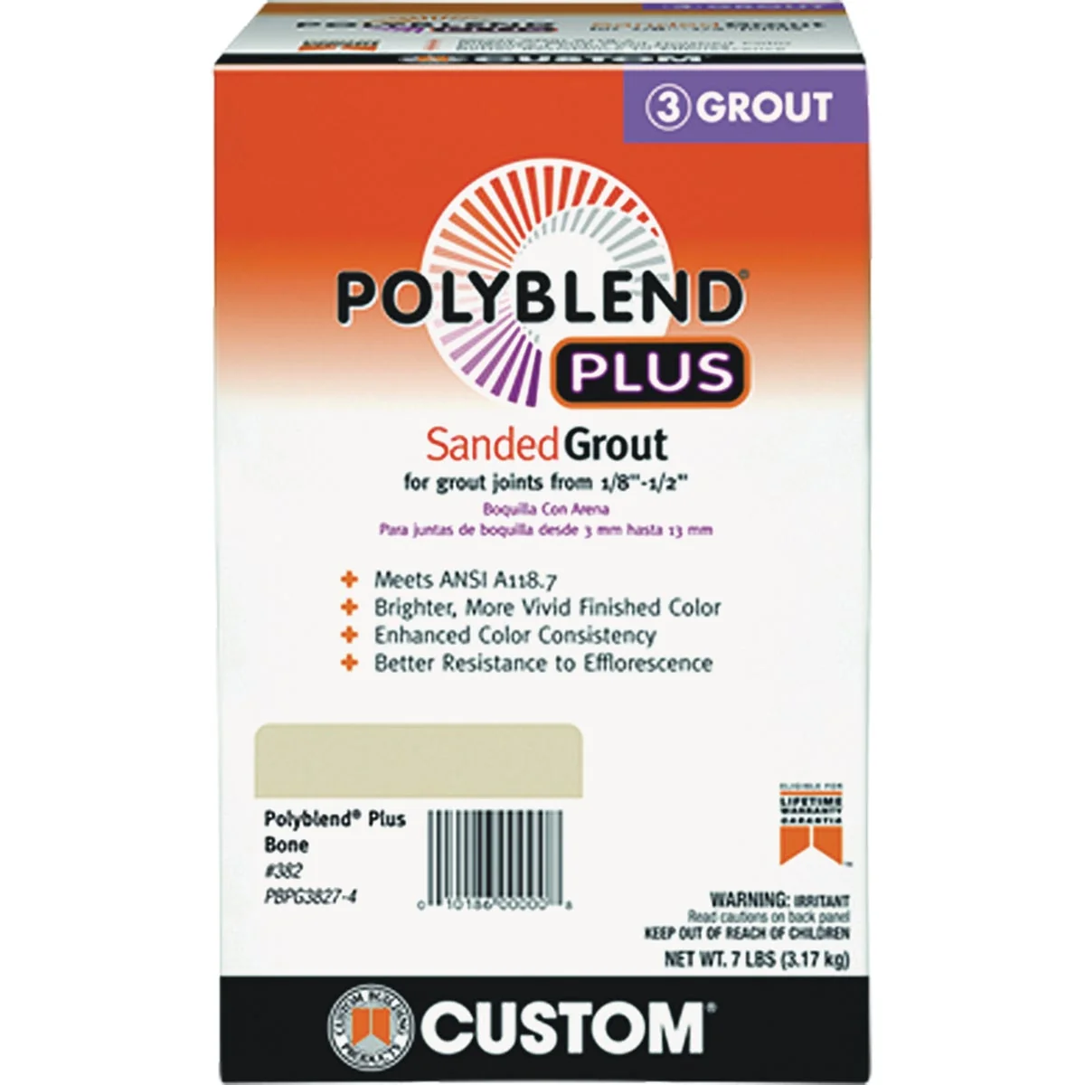 Luxury Custom Building Products PolyBlend PLUS 7 Lb. Brown Velvet Sanded Tile Grout Efficient