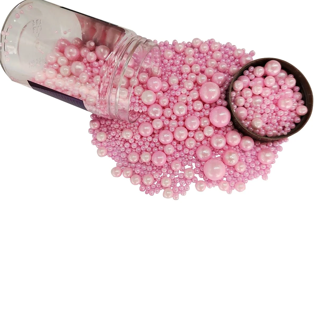 Premium Material Edible Pink Sugar Pearls Candy Sprinkles 120G 4.23Ounce Baking Cake Sprinkles Cupcake and Cake Topper Cookie Decorations Wedding Party Valentines Stylish