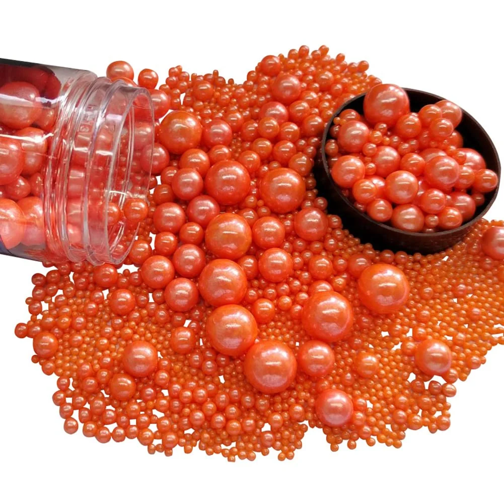 User-Friendly Edible Orange Sugar Pearls Candy Sprinkles 120G 4.23Ounce Baking Cake Sprinkles Cupcake and Cake Topper Cookie Decorations Wedding Party Valentines Optimized