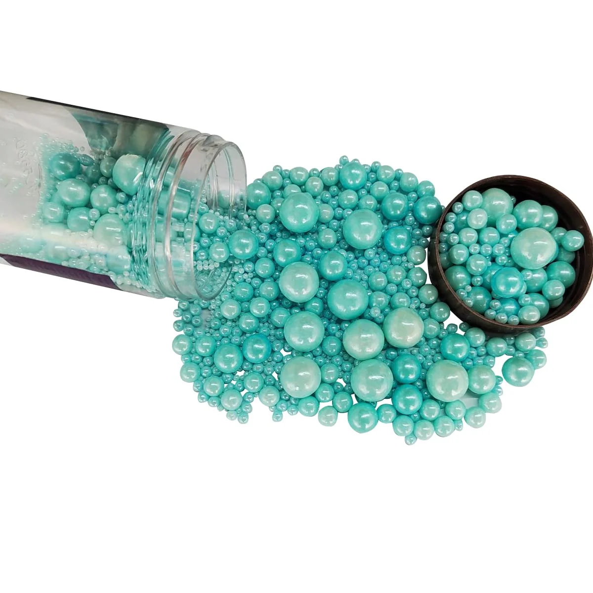 Selected Edible Blue Sugar Pearls Candy Sprinkles 120G 4.23Ounce Baking Cake Sprinkles Cupcake and Cake Topper Cookie Decorations Wedding Party Valentines Convenient