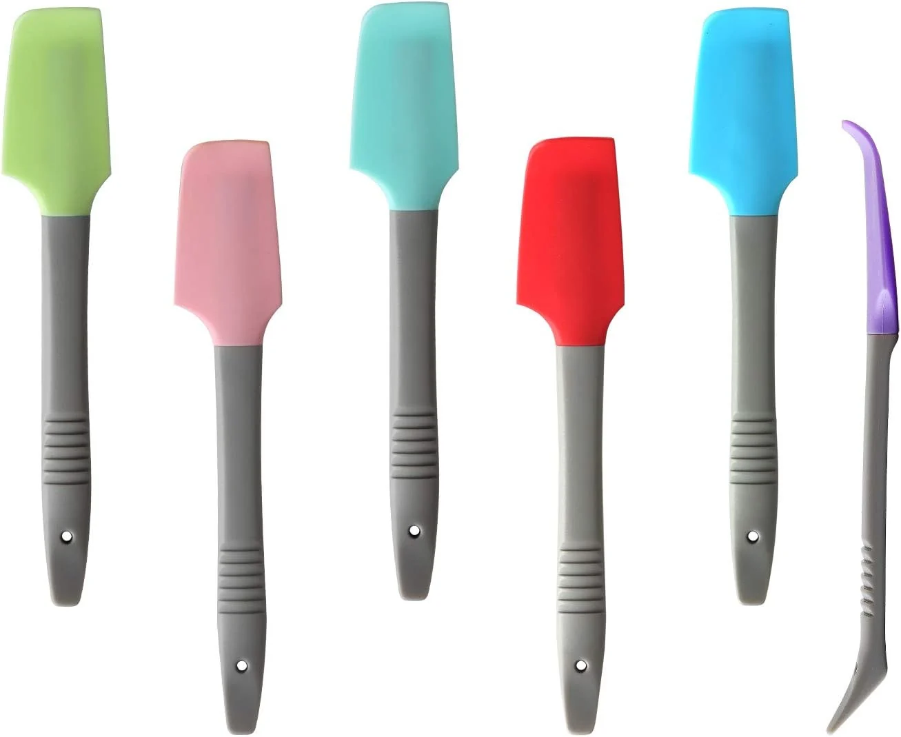 Versatile Silicone Mini Spatula Curved Small Spatula Kitchen Jar Spatula Wet Pet Food Can Spoon for Cooking Baking Frosting or Mixing 6pcs Convenient