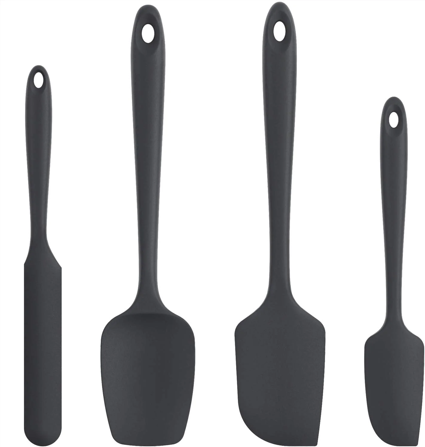 Fashionable U-Taste Silicone Spatula Set with 600 Degrees Fahrenheit Heat Resistant Black Functional