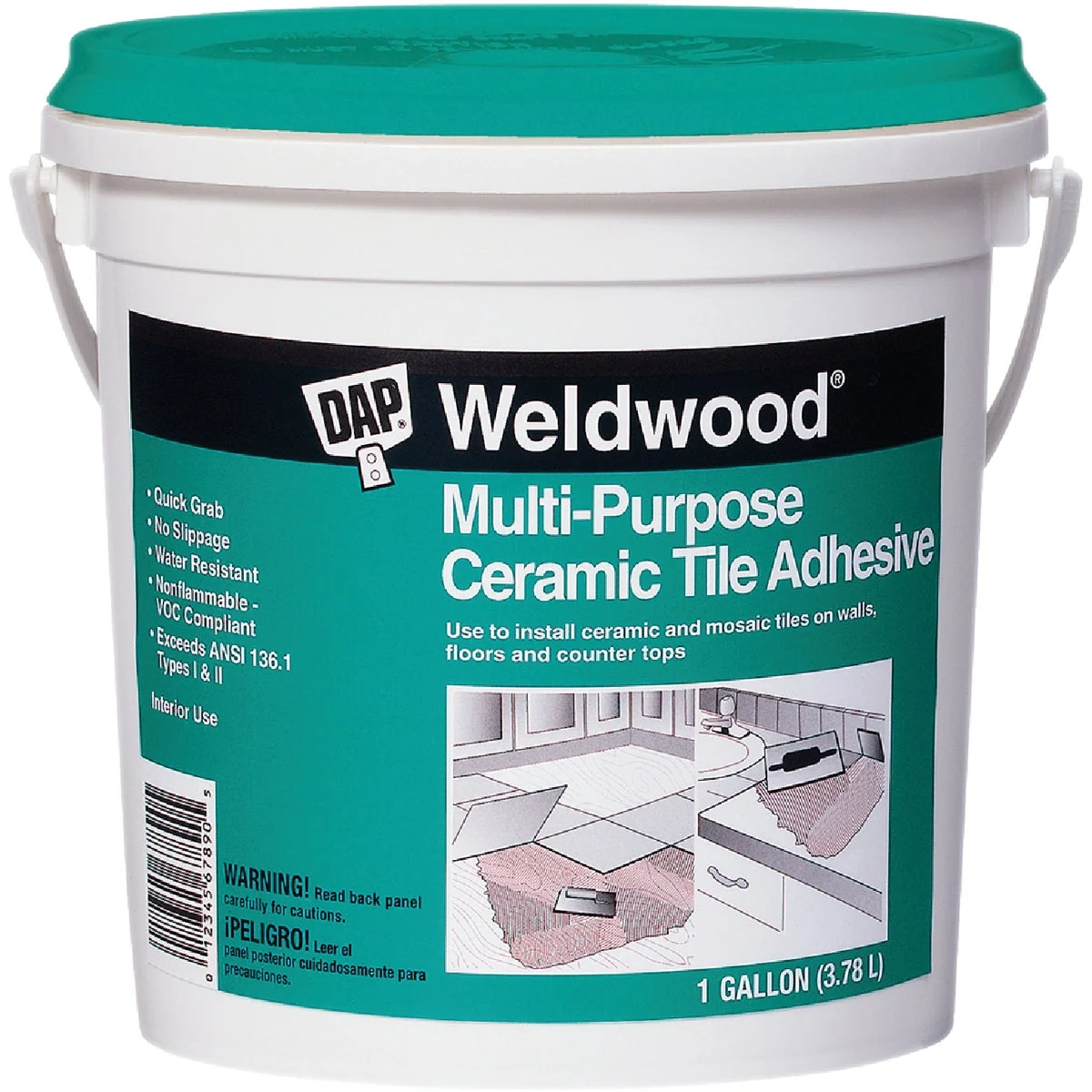 Clean DAP Weldwood 1 Gal. Multi-Purpose Ceramic Tile Adhesive Long-Lasting