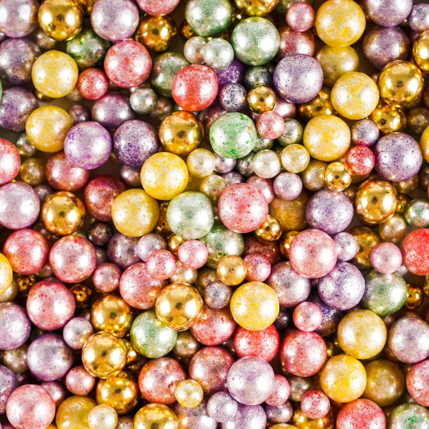 Smart Kasvan Pastel Pearl Sugar sprinkles - Edible Candy Pearls 130g 4.58 Oz Mix Size Cake Candy Decorate Cakes Cookies Ice Cream Pastel Optimized