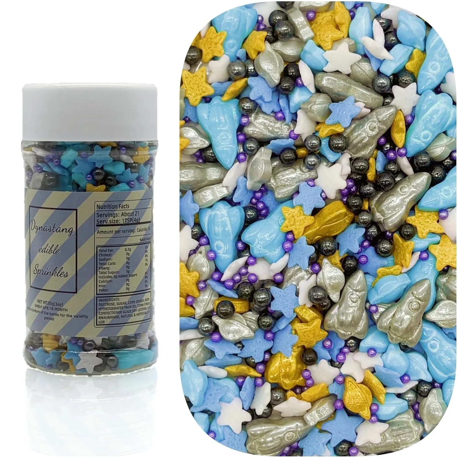 Powerful Space Theme Cake Sprinkles - Mixed Style Edible Decorations Professional