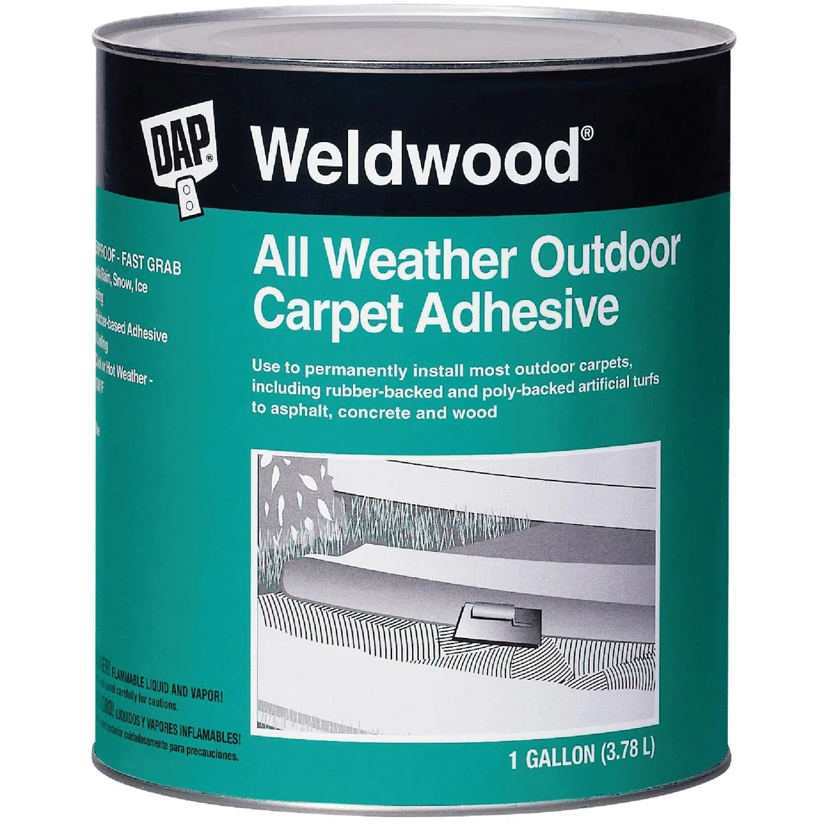 Lightweight DAP Weldwood All Weather Outdoor Carpet Adhesive Gallon Comfortable