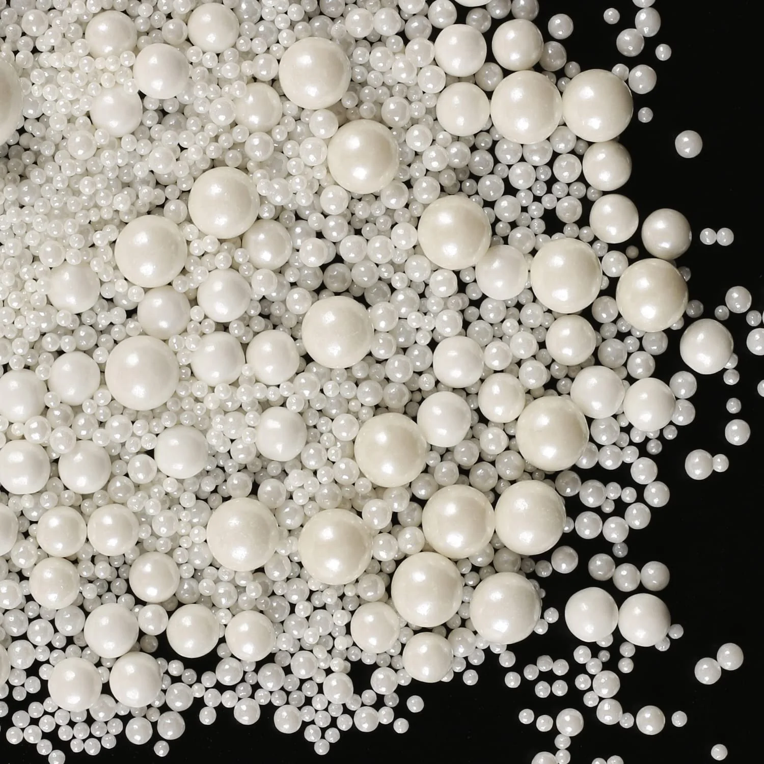 Unique Kasvan White Pearl Sugar Sprinkles - Edible Candy Pearls 130g 4.58 Oz Mix Size Baking Cake Decorations Ice Cream Toppings and Cookie Decorating Elegant