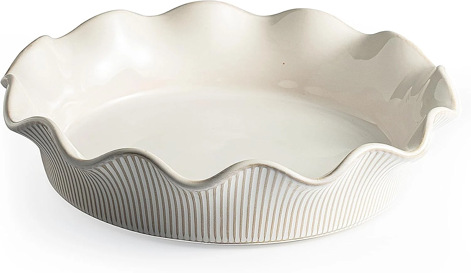 Ceramic Deep Pie Pan for Baking 11 inch Porcelain Pie Dish for Apple Pie Oven Dishwasher Safe Farmhouse Decor 48 Ounce Deep Plate for Kitchen Green
