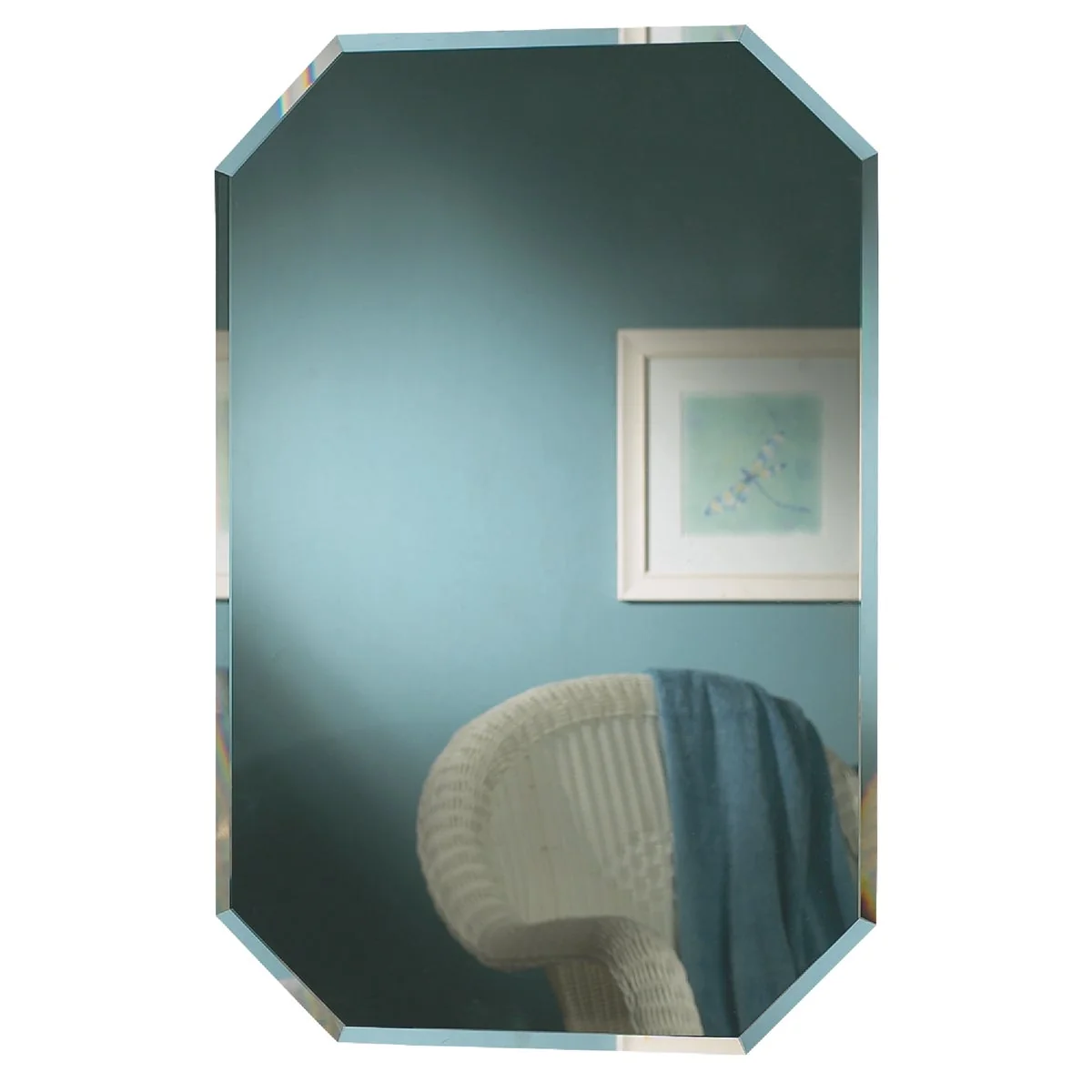 Next-Generation Zenith Frameless Beveled 16 In. W x 24 In. H x 4-1 2 In. D Single Mirror Surface Recess Mount Octagon Medicine Cabinet Effective