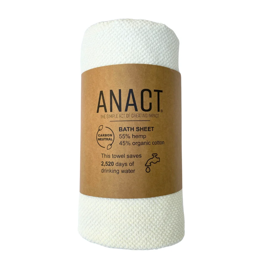 Secure Anact Hemp and Organic Cotton Bath Sheet 40 x 70 Modern