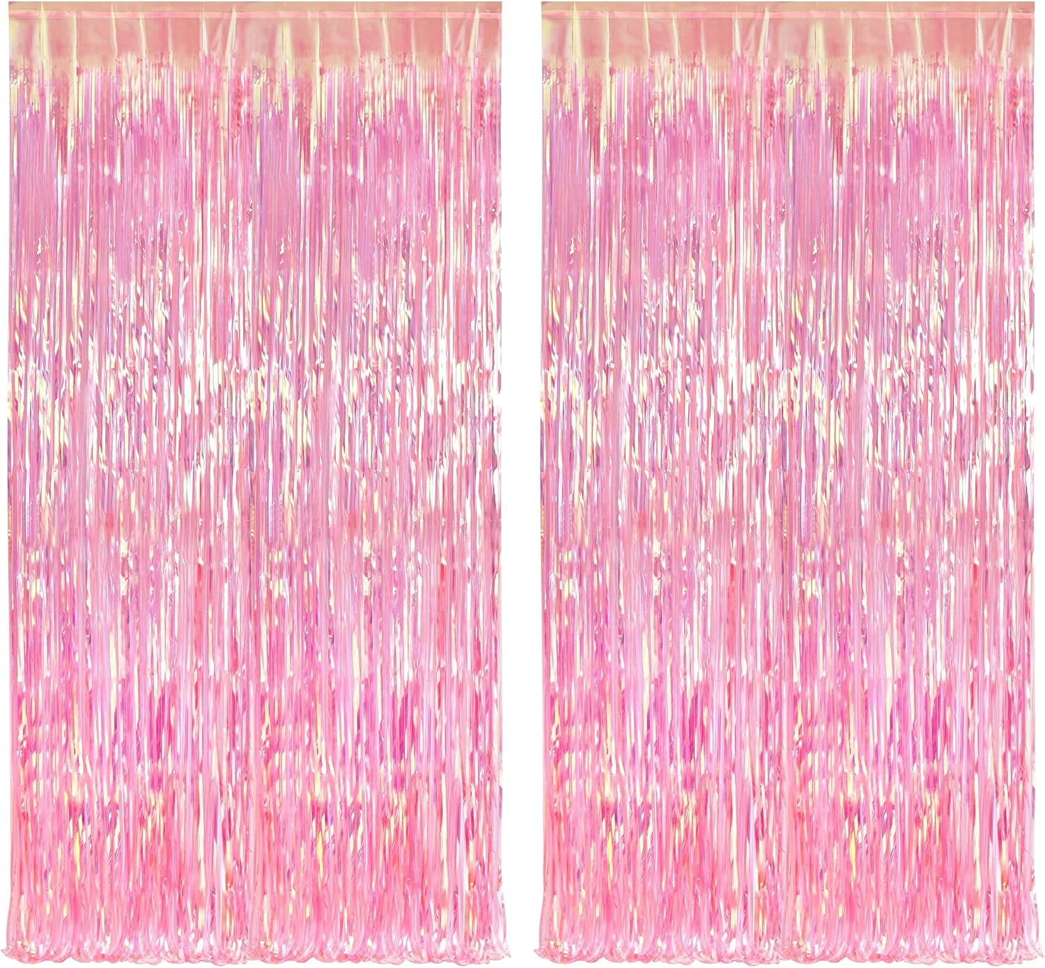 Exceptional BRAVESHINE Clear Pink Streamers Party Curtain Iridescent Fringe Backdrop 2PCS 3.2x6.5ft Holographic Tinsel Curtain Photo Backdrop for Girls Birthday Bridal Shower Bachelorette Engagement Decorations Specialty