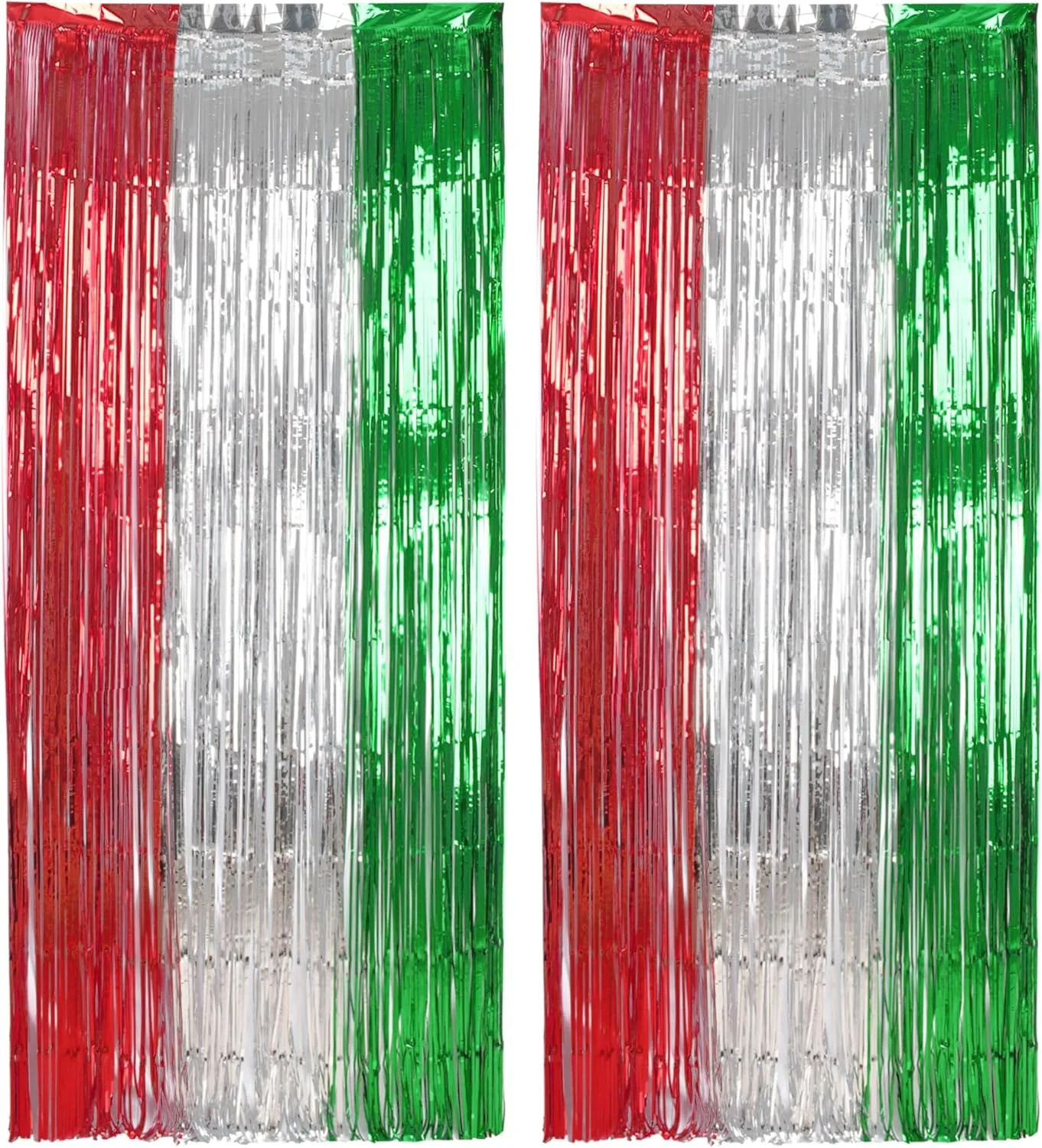 Smooth Braveshine 2 Pack Fringe Backdrop Red Silver Green Christmas Party Decorations 3.2 x 6.6 ft Tinsel Foil Curtain Party Streamer Metallic Photo Fine