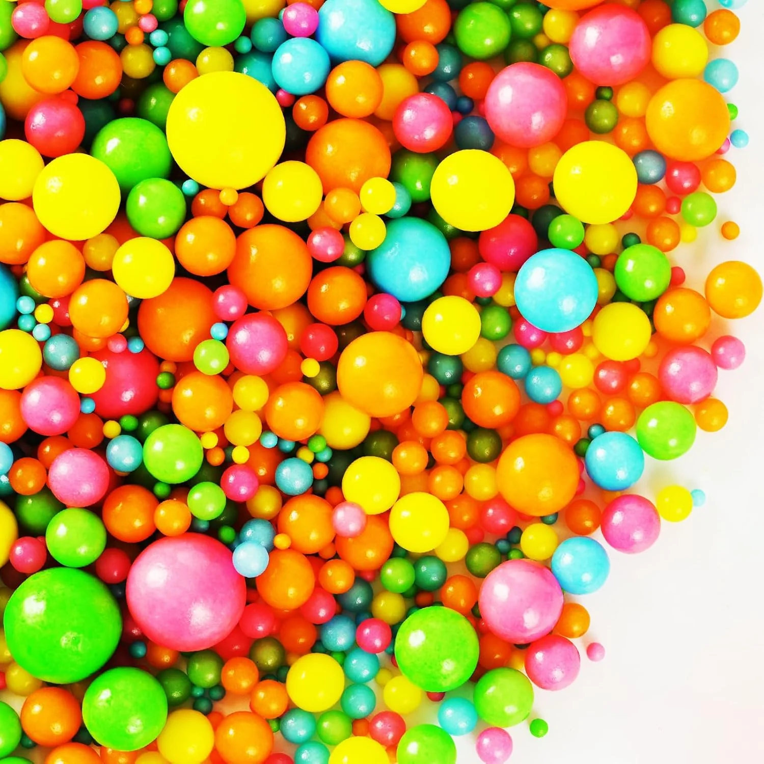 Selected Kasvan Rainbow Pearl Sugar sprinkles - Edible Candy Pearls 130g 4.58 Oz Mix Size Cake Candy Decorate Cakes Cookies Ice Cream Rainbow Classic