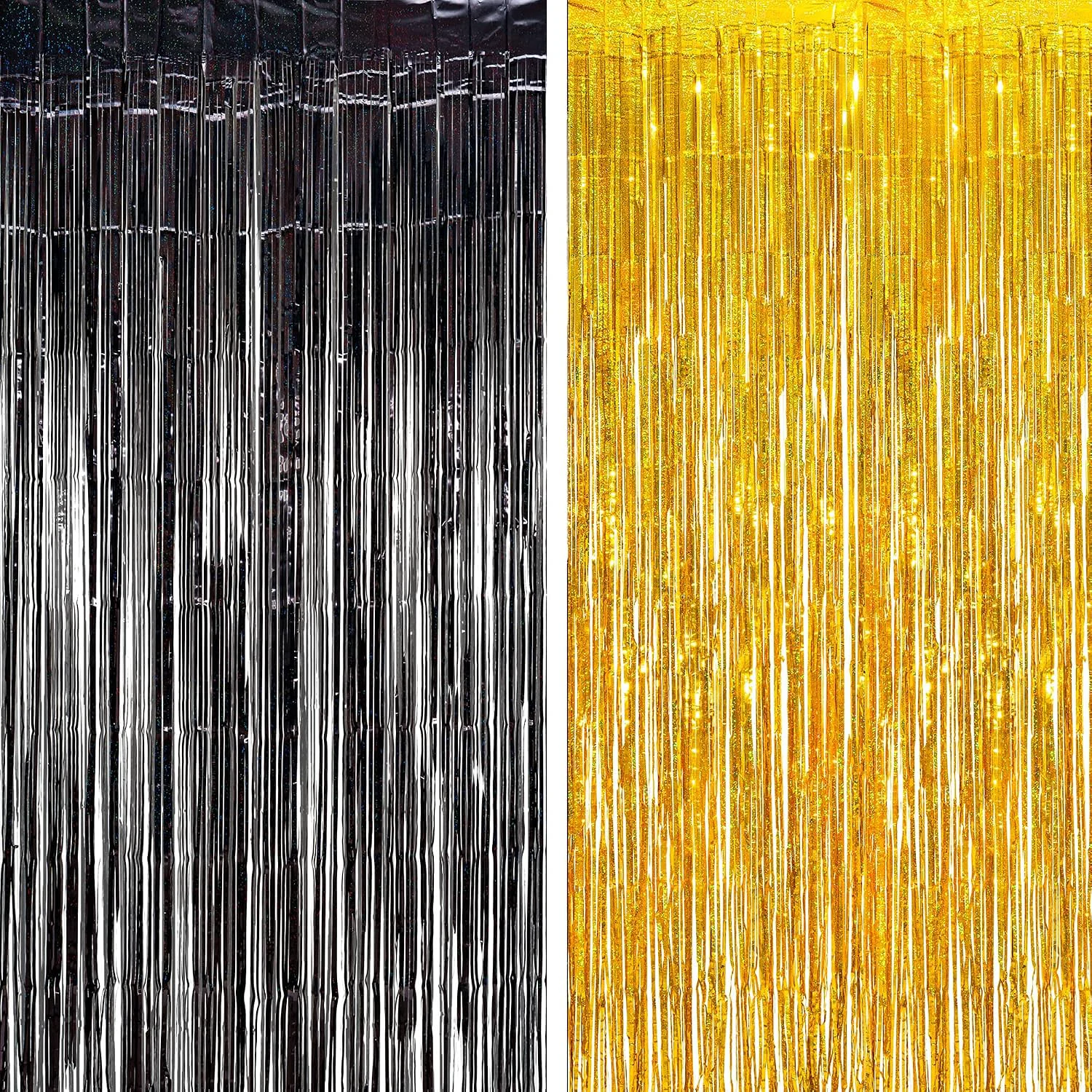 Dependable BRAVESHINE Foil Fringe Curtains Tinsel Curtain Streamers Backdrop 2 PCS Effective