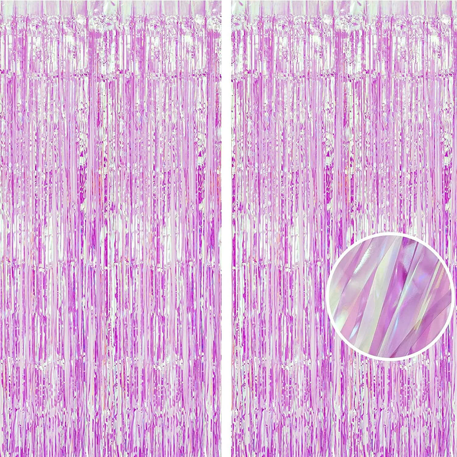 First-Class Braveshine Clear Purple Party Decorations Iridescent Foil Curtain - 2 Pack 3.2 x 6.5 ft Holographic Tinsel Backdrop Party Streamers Curtains for Traditional