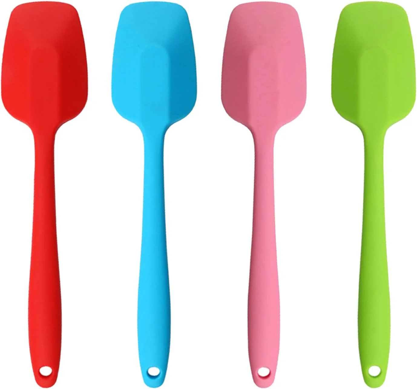 Exceptional Silicone Spatulas 10.6 inch Rubber Spoon Spatula Heat Resistant One Piece Design Seamless Non-Stick Spoonulas Flexible Scrapers Baking Mixing Tool 4 Pcs Stylish