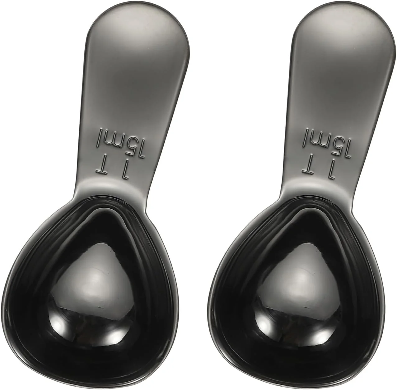 Pure uxcell 2Pcs Stainless Steel Coffee Scoop 15ml Short Handle Measuring Spoon for Ground Coffee Tea Sugar Kitchen Gifts Black Versatile