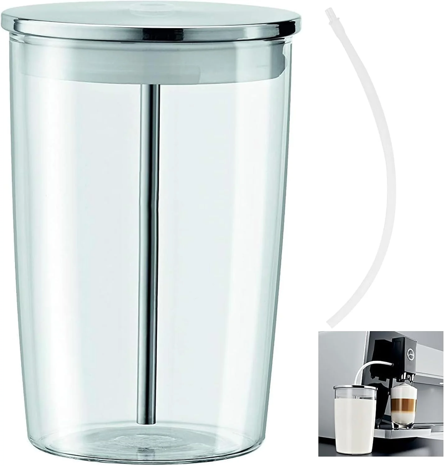 Elegant WUYAN 16.9oz Glass Milk Container for Jura Compatible with Jura Coffee Machine Models Z8 Z6 J6 S8 S80 E8 GIGA X8cG2 X8G2 X3cG2 X3G2 5 X8 X10 WE8 W3 X7 ENA 8 Micro 90 E6 D6 Traditional