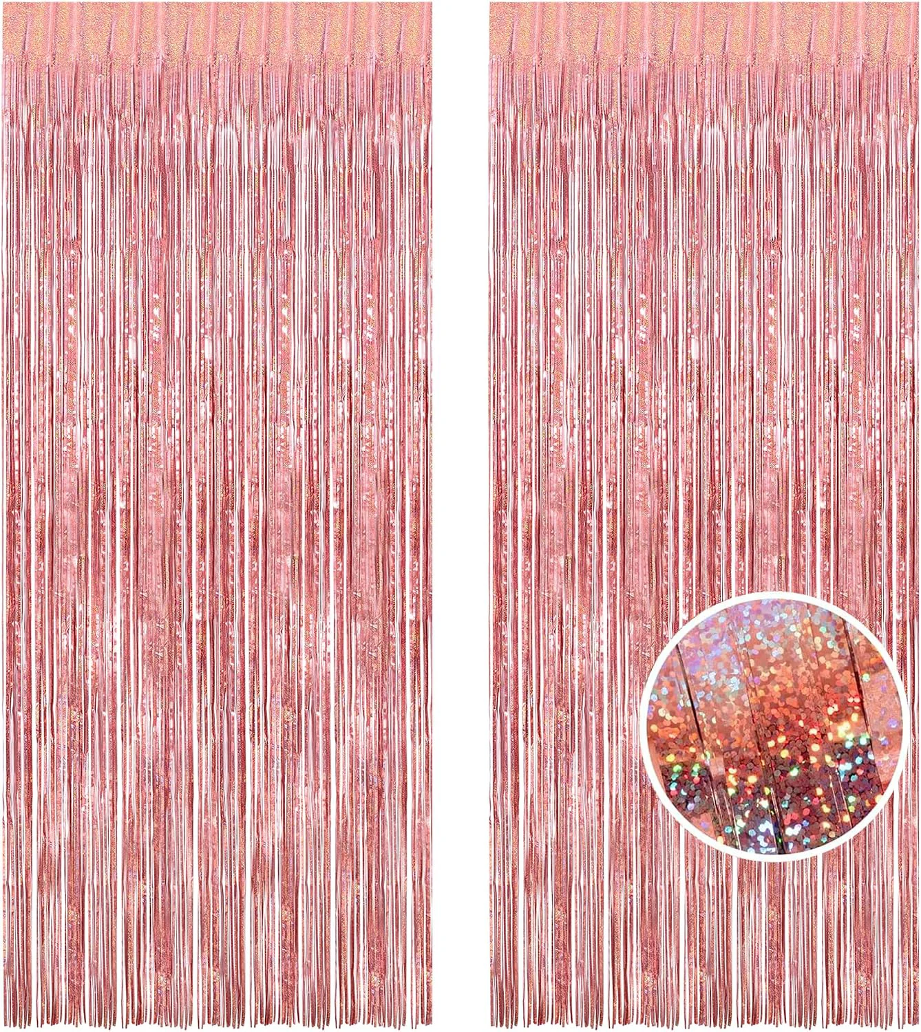 Safe BRAVESHINE Tinsel Backdrop Rose Gold Foil Fringe Curtains 2 Pack Party Streamers for 13th 16th 18th 21st Girls Birthday Bachelorette Engagement Anniversary Bridal Shower Party Decorations Carefully Designed