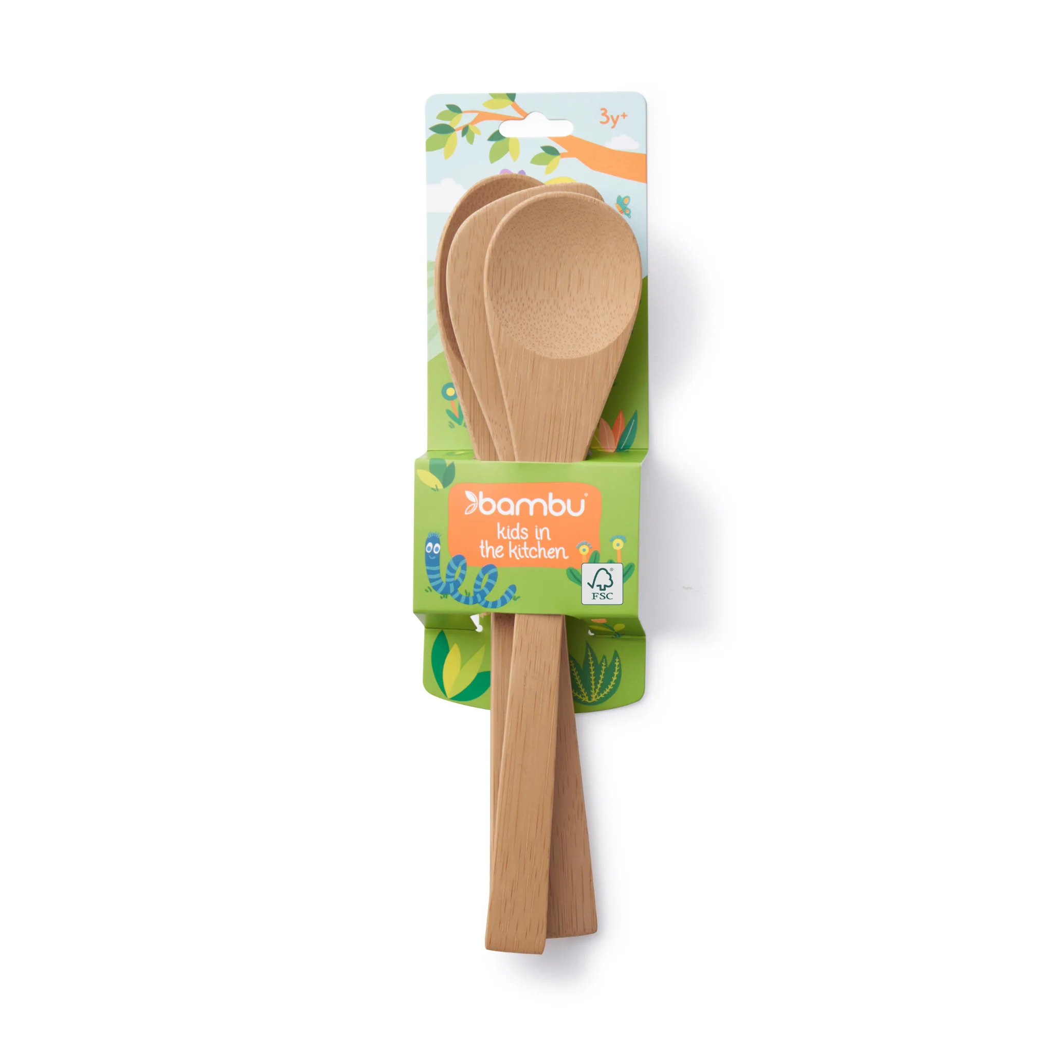 Trendy Bambu Kids in the Kitchen Set 3 Bamboo Utensils 3Y Soft