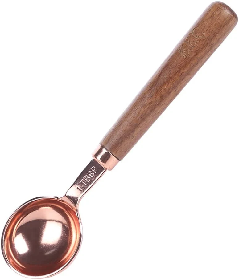 Unique KKC HOME ACCENTS 1 Tbsp Measuring Spoon Rose Gold Short Wooden Handle 15ml Innovative