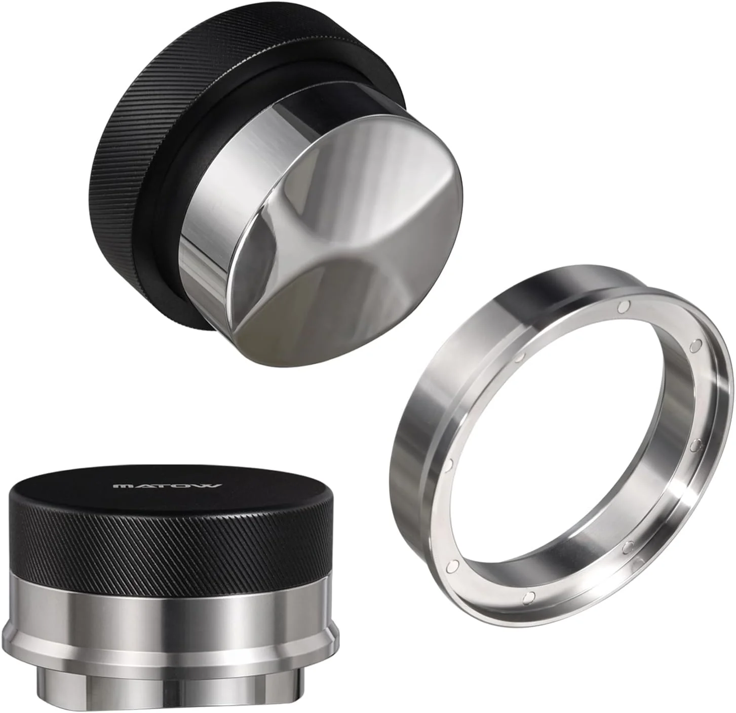 High-Quality MATOW 54mm Dosing Funnel amp Gravity Distributor Fits Breville Portafilters 2-in-1 Design 304 Stainless Steel Self Leveling Magnetic Dosing Funnel Easy-to-Use
