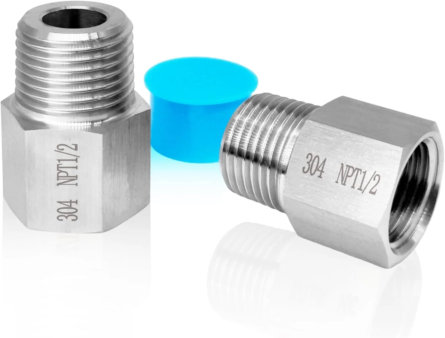 Carefully Designed 2 pieces Npt1 2 Female to Npt1 2 Male Reducer 1 2NPT Fittings Water pipe Adapter Fabricate of 304 Stainless Steel Elite